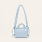 sac à main multiporté en tissu molletonné esprit doudoune bleu pastel glacier