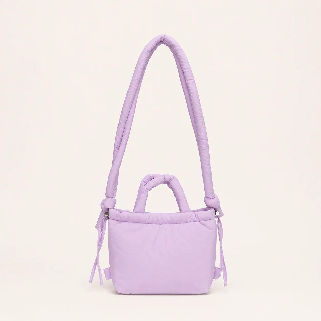 sac à main doudoune lilas parme violet pastel à grandes anses multi porté