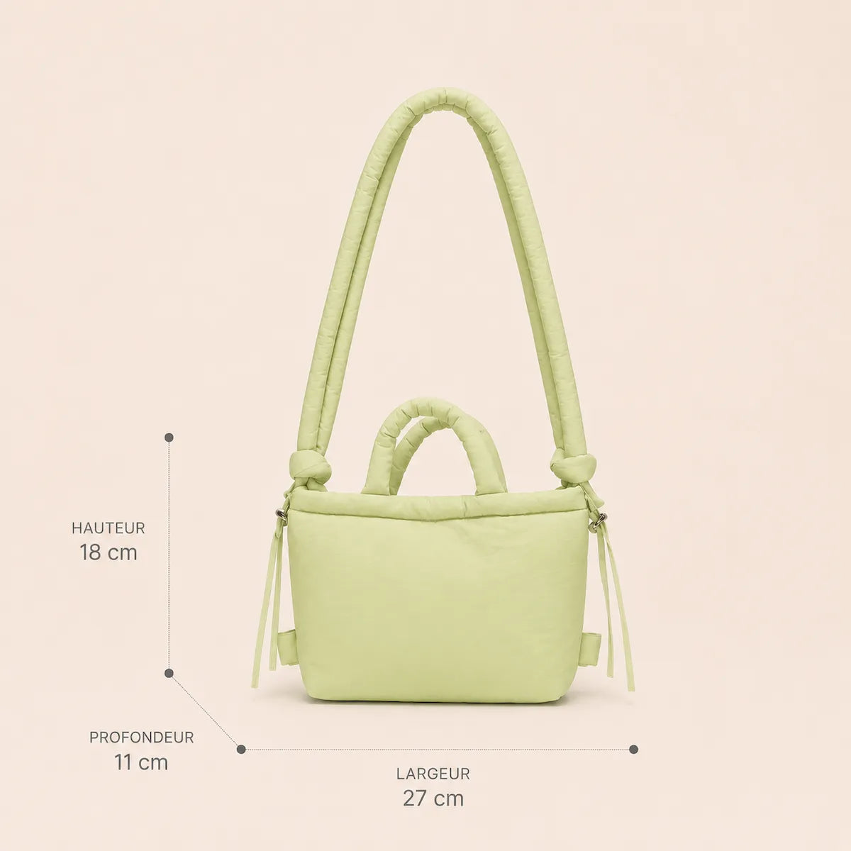 sac à main quotidien confortable et tendance couleur vert yuzu pistache collection pastel 